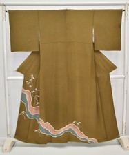 VINTAGE SILK KIMONO Khaki
