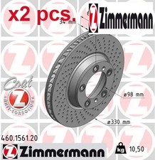 X2 PCS FRONT BRAKE DISC SET LEFT & RIGHT 460.1561.20 ZIMMERMANN I