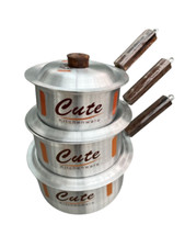Set of 3 Stainless Sauce Pans