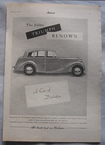 1950 triumph renown - renown, original