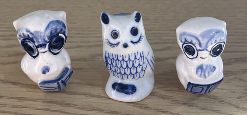 Miniature owl figurines - miniature,