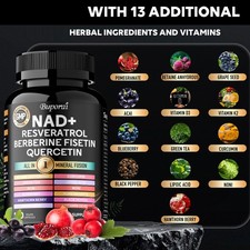 NAD+ - Resveratrol,Berberine,Healthy Aging,Supports Cellular Energy & Metabolism