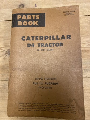 Parts book caterpillar 60 - caterpillar, d4