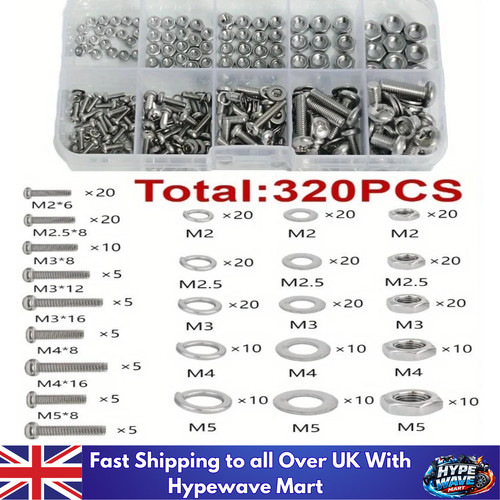 120 320pcs hex nuts and - and, bolts