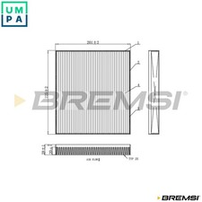 FILTER CABIN AIR FC0872C FOR HYUNDAI KIA G3LC/G3LE 1.0L 3cyl KONAD4FD 1.7L 4cyl