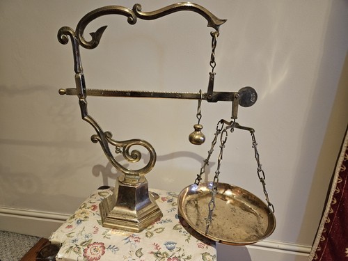 Antique french brass balance - antique,