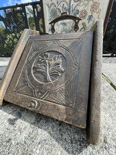 Edwardian Carved Oak Wooden Coal Scuttle Fireplace Box Fire Antique Purdonium