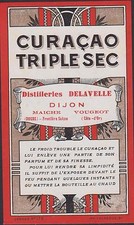 ANTIQUE TRIPLE DRY BOTTLE/CURACAO LABEL/DELAVELLE DISTILLERY/VOUGEOT