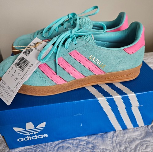 Adidas turquoise and pink