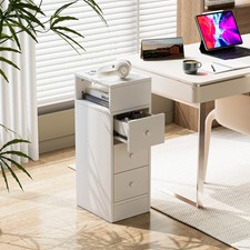 Slim Wooden Nightstand with 3