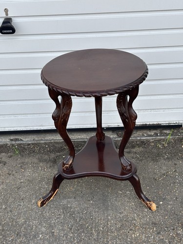 Vintage mahogany side table - side,
