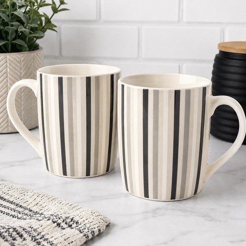 Set grey stripe ceramic - set,