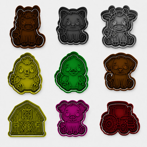 Farm cookie cutters insert - cookie,