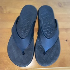 Mens Rider Rubber Black Flip Flops Size 8