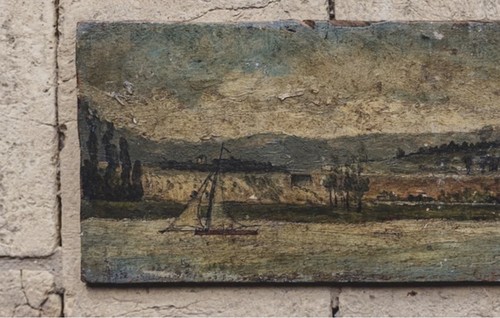 Small antique french boat oil - small,