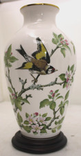 Franklin Porcelain 11.5" 'The Woodland Bird Vase' by Basil Ede, 1981 With Stand