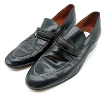 VINTAGE TRICKERS MENS SHOES BLACK LEATHER HEELS SIZE 7.5 Made In Italy