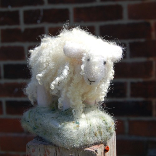 Curly fleeced sheep handmade - fleeced,