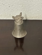 Vintage English Pewter Stirrup Cup With Fox Head