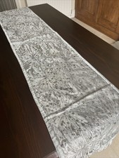 Marks & Spencer Christmas Table Runner Grey With Silver Decoration/Embroidery