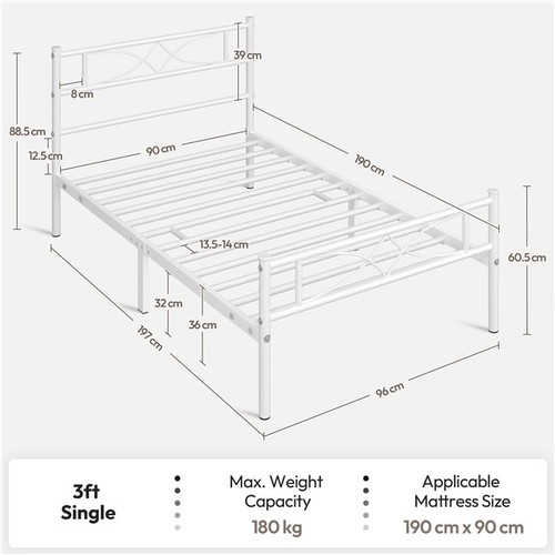 Single metal bed frames with - frames,