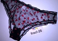 Sexy Sheer Black Frilly Sparkly SEE THRU Knickers Panties Sissy CD TV  30 - 36"