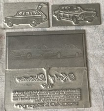 Collection Of Three 1960s Lead Printing Plates Advertising Ford Cars. Very Rare.