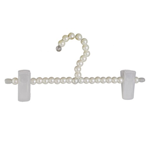 White plastic pearl clothes - white,