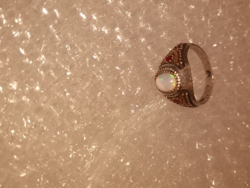 Vintage silver ring - silver, natural