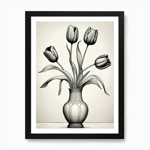 Vase tulips minimalist line - vase, of