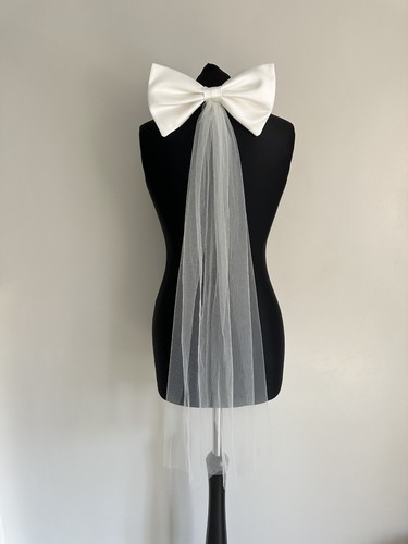 Satin bow veil - bow,