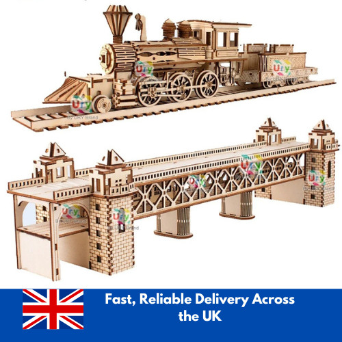 Wooden puzzle airship model - 3d,