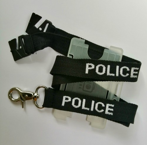 Black police officer - officer, lanyard