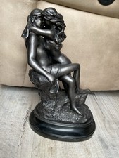Resin Cold Cast Bronze Effect Two Lovers Statue Figurine Ornament