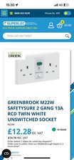 SAFETYSURE  RCD  13A twin switched sockets, white, (Front plate only)