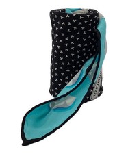 TIFFANY & Co. Black Sky Blue Scarf Authentic W:16.38" 2541