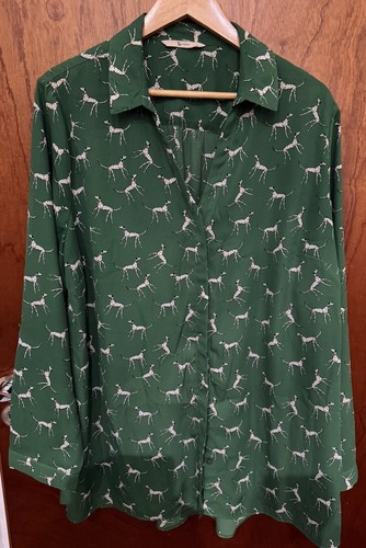 Ladies blouse green with - tu,