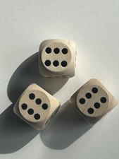 3 Large Game Dice Clear Number