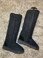 Celtic & Co Black Suede Over-the-Knee Boots - UK Size 6 EU 39