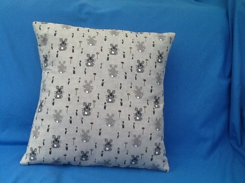 Handmade funky rabbits - funky, cushion