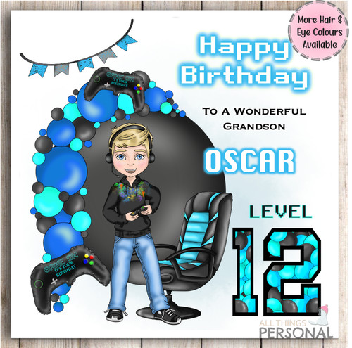 Boys gaming birthday card - boys,