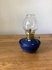 Vintage Blue Kelly Nursery Oil Paraffin Table Lamp No 2