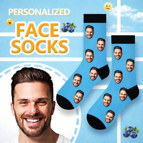 Personalised photo face socks - photo,