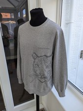 Versace Jeans Grey Sweatshirt Tiger Embroidered Size L