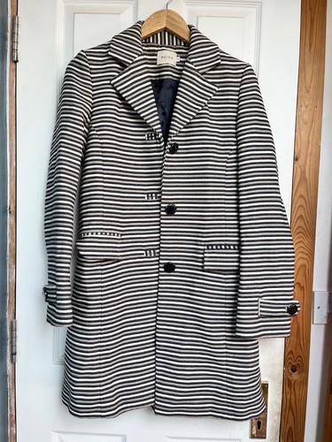 Reiss coat blue cream grey - reiss, cream,