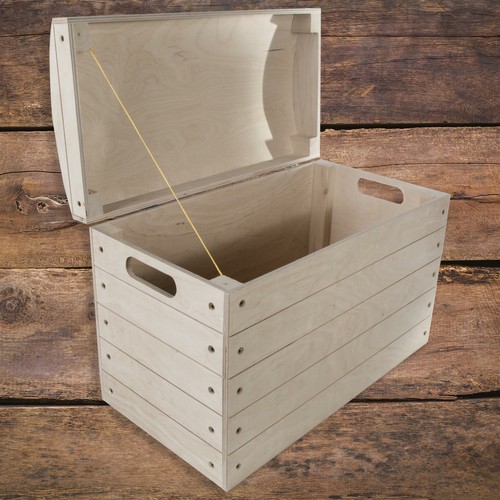 Large wooden decorative chest - large,