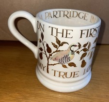 Emma Bridgewater Christmas Partridge in a Pear Tree Half Pint Mug with 22ct Gold
