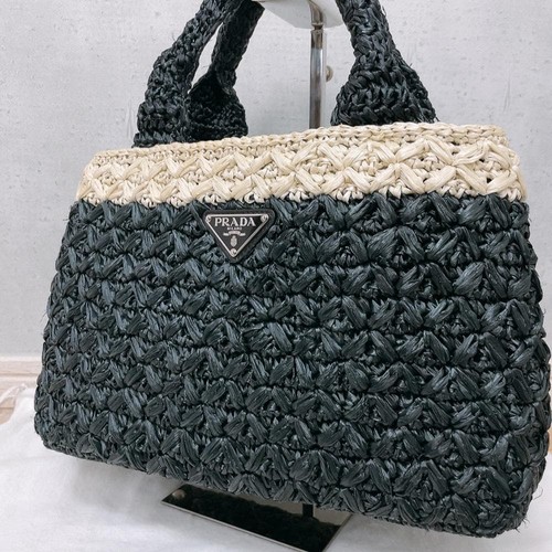 Prada raffia crochet canapa - raffia,