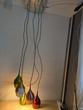 Ceiling Pendant Light Artisan Style Multi Coloured/Drop Shades X5 Aluminum EX-DI