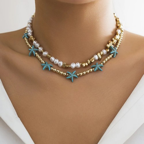 Summer beach beaded - beaded, starfish